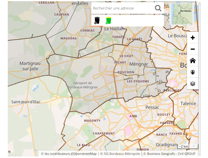 Carte des jours de collecte